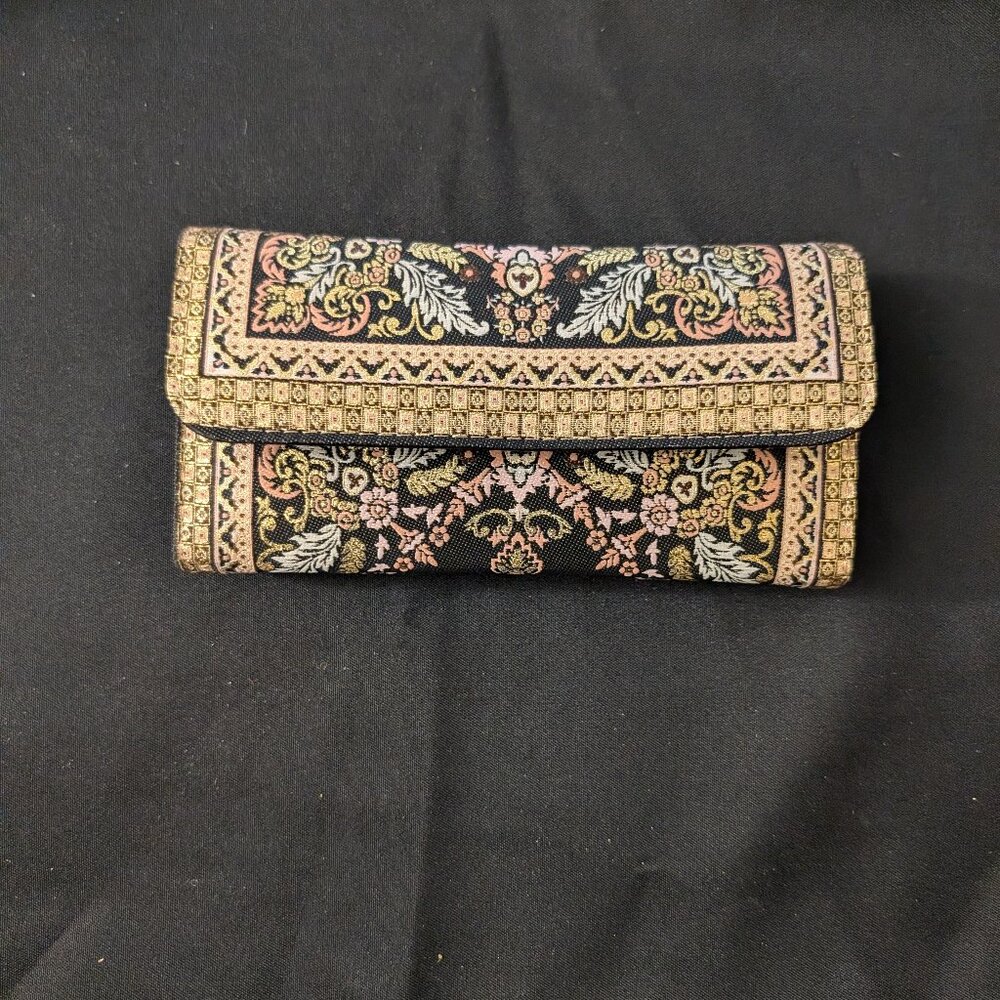 Handmade Black Floral Wallet